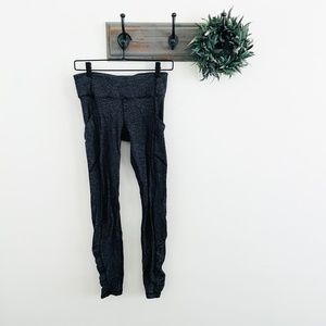 Lululemon Gray Ruched Marled Pocket Leggings 6